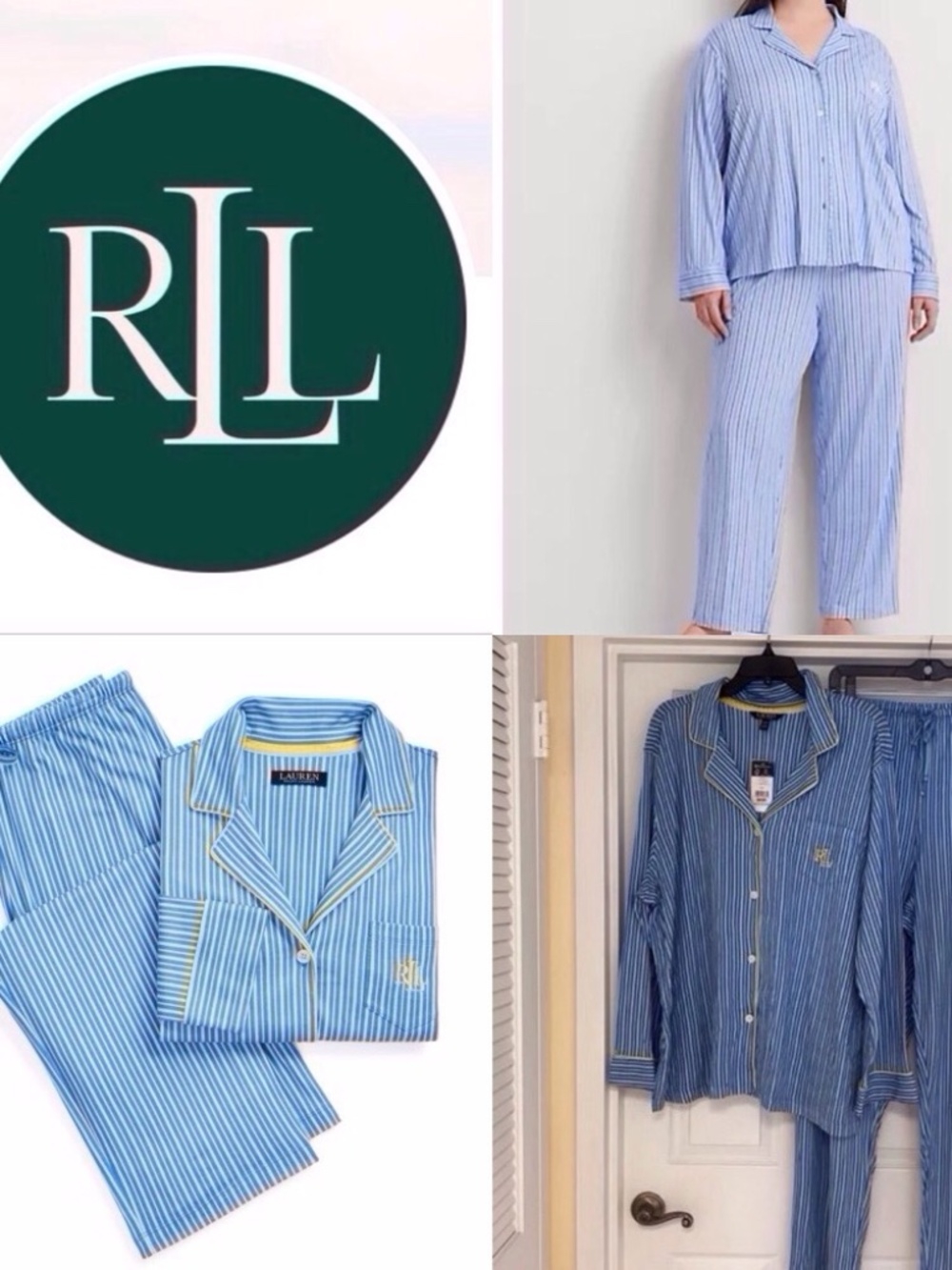 NWT PLUS 2X Ralph Lauren Super soft Cotton Blend PJ Set